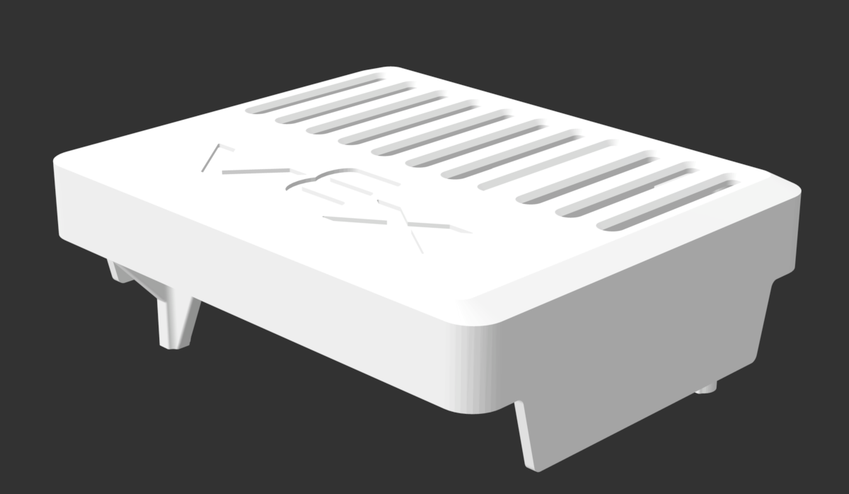 3D-printed top cover for a Jetson Nano protective case with ventilation slots.