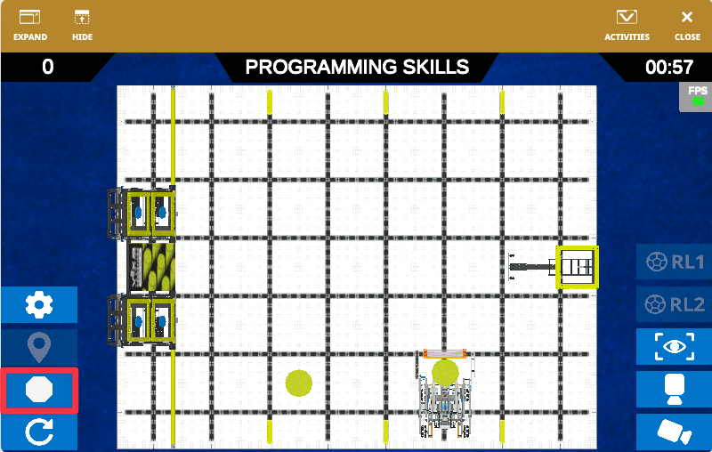Stop button to end the Rapid Relay Playground simulation