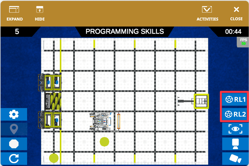 Rapid Load controls for adding game objects in the VIQRC Rapid Relay Playground window