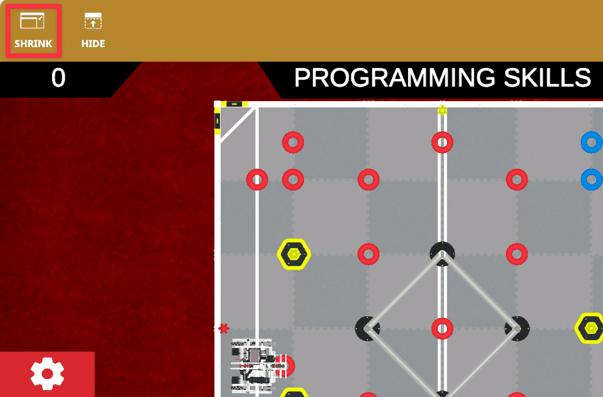 VEXcode VR Playground window for the V5RC High Stakes game field