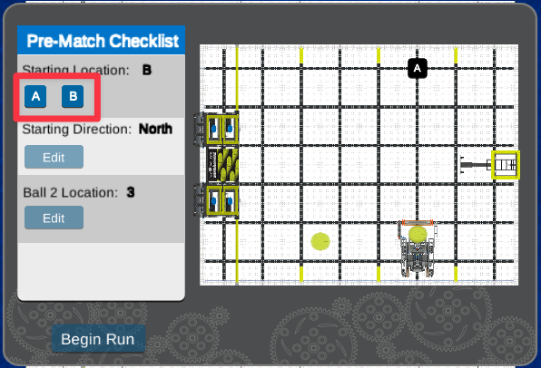 Rapid Relay Playground Window showing starting position 3