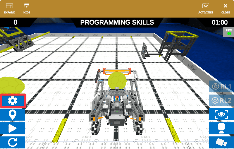 Rapid Relay Playground settings for selecting field setup and simulation options