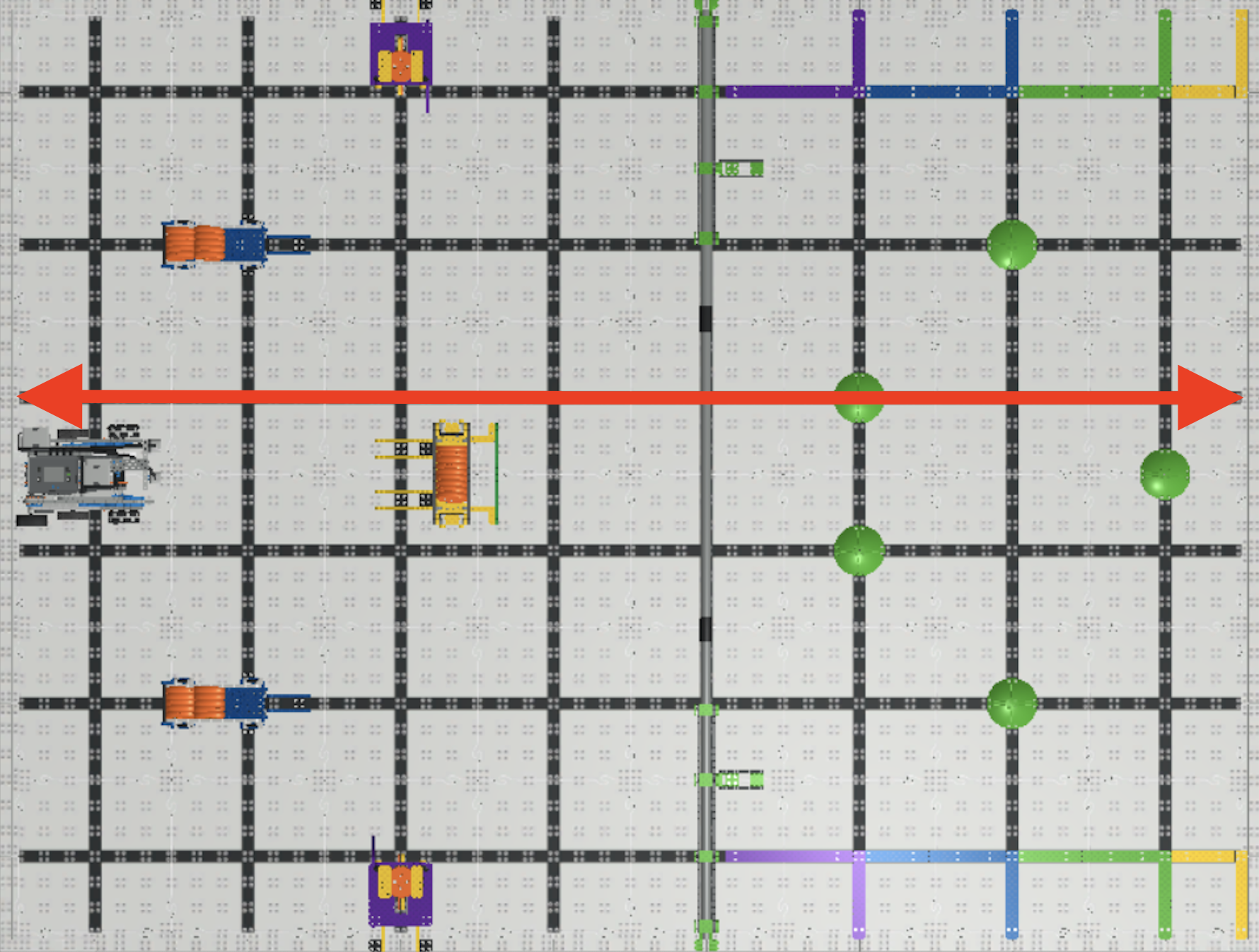 Labeled VIQRC Slapshot field diagram showing starting positions, goals, and game elements