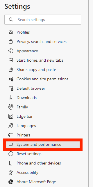 Microsoft Edge setting to allow third-party cookies for VEXcode VR