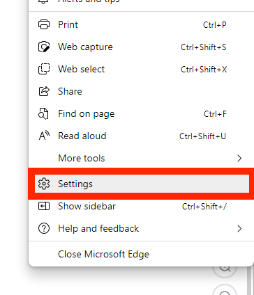 Microsoft Edge setting blocking third-party cookies, which can cause VEXcode VR to behave unexpectedly