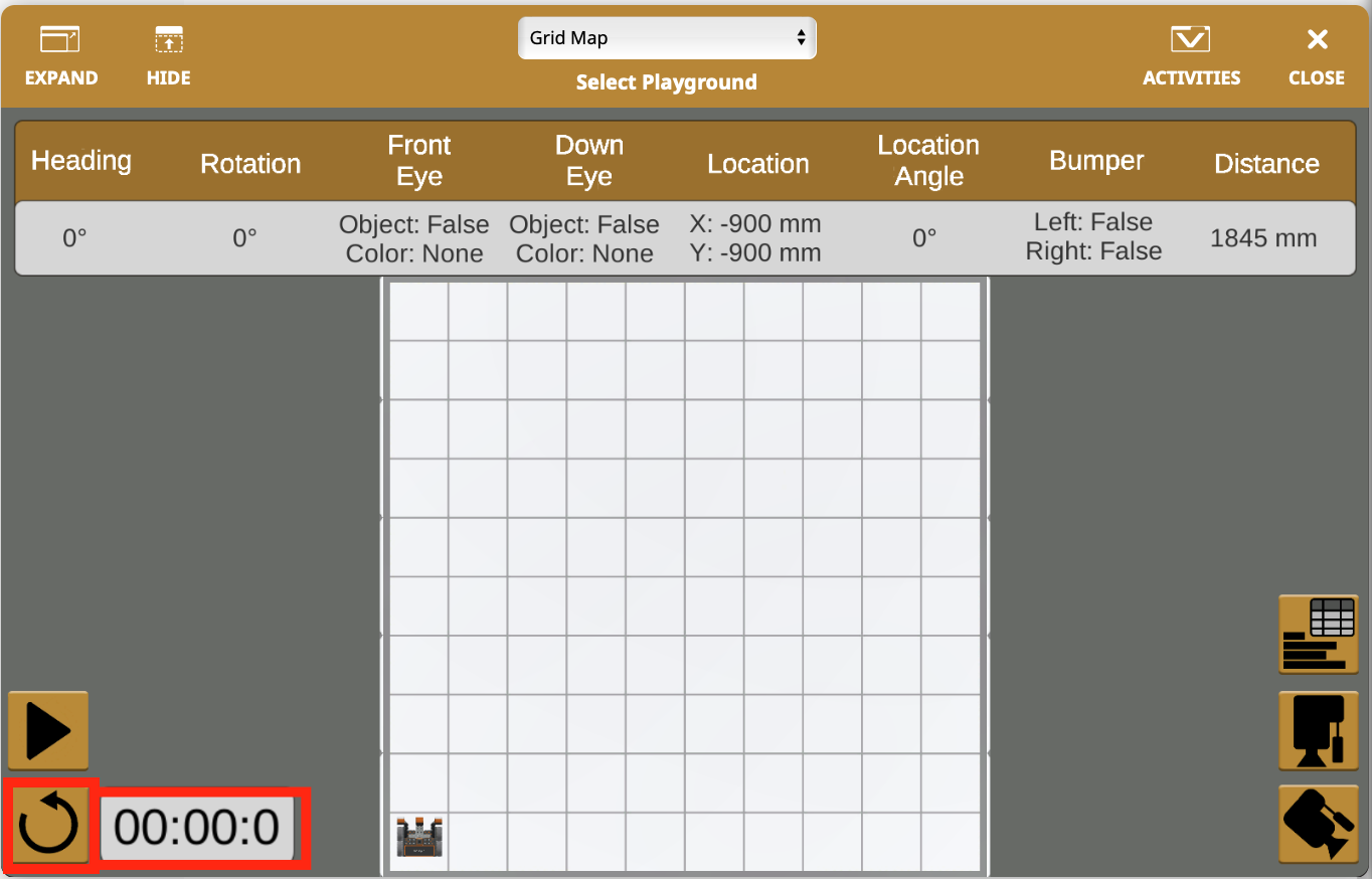 Playground timer reset to 0:00