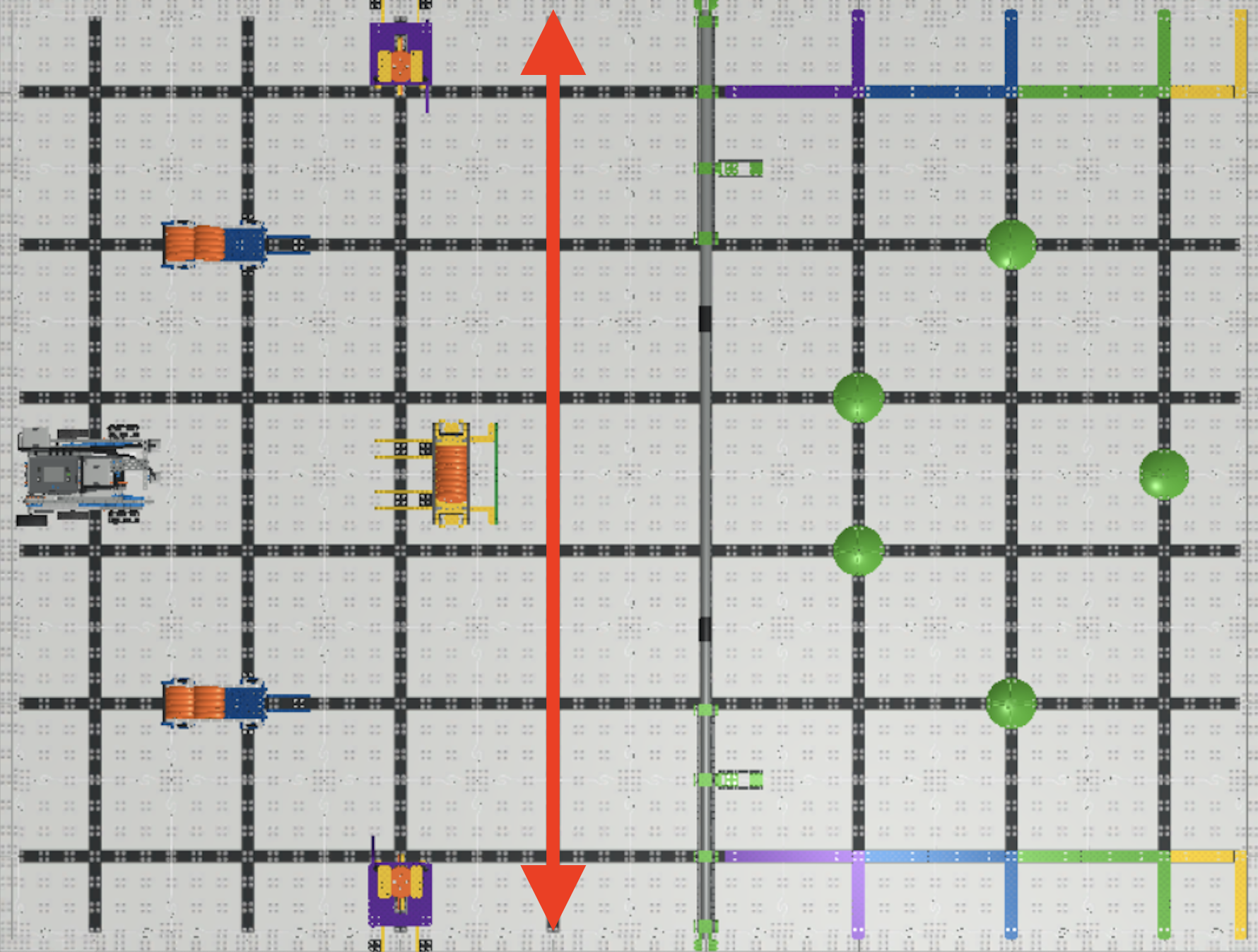Labeled VIQRC Slapshot field diagram showing starting positions, goals, barriers, and match elements