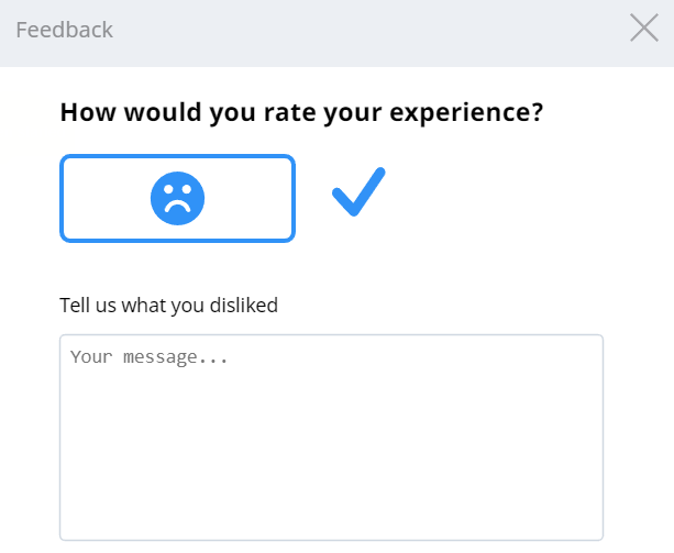 Feedback button used to send comments about VEXcode VR