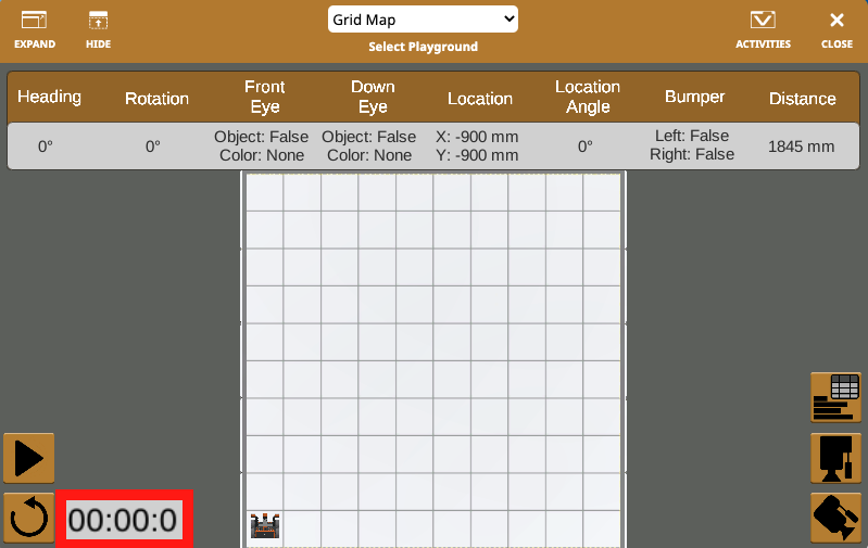 Playground timer showing elapsed time in seconds