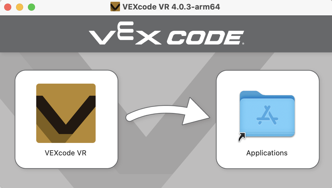 VEXcode VR app in the Applications folder