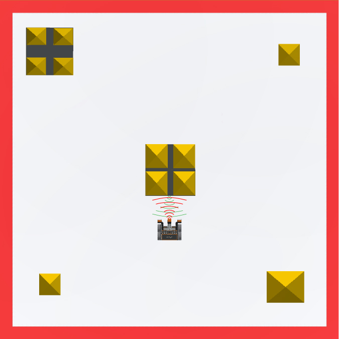 Distance Sensor monitor displaying distance values while a VEXcode VR project reports the readings with blocks