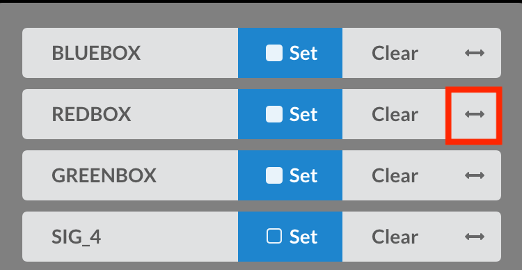 Vision Sensor settings panel with signature slider for the red object highlighted.