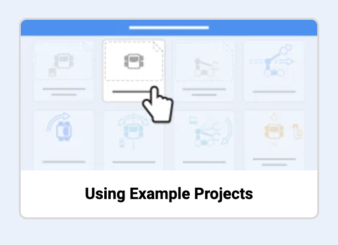 Image of a tile showing a cursor selecting an example project