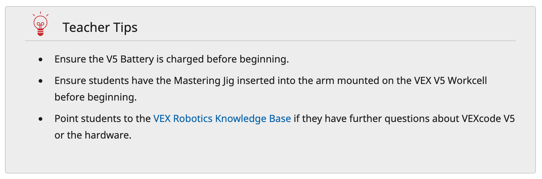 Example of a Teacher Tips section of a STEM Lab article that includes advice for classrooms and educators.