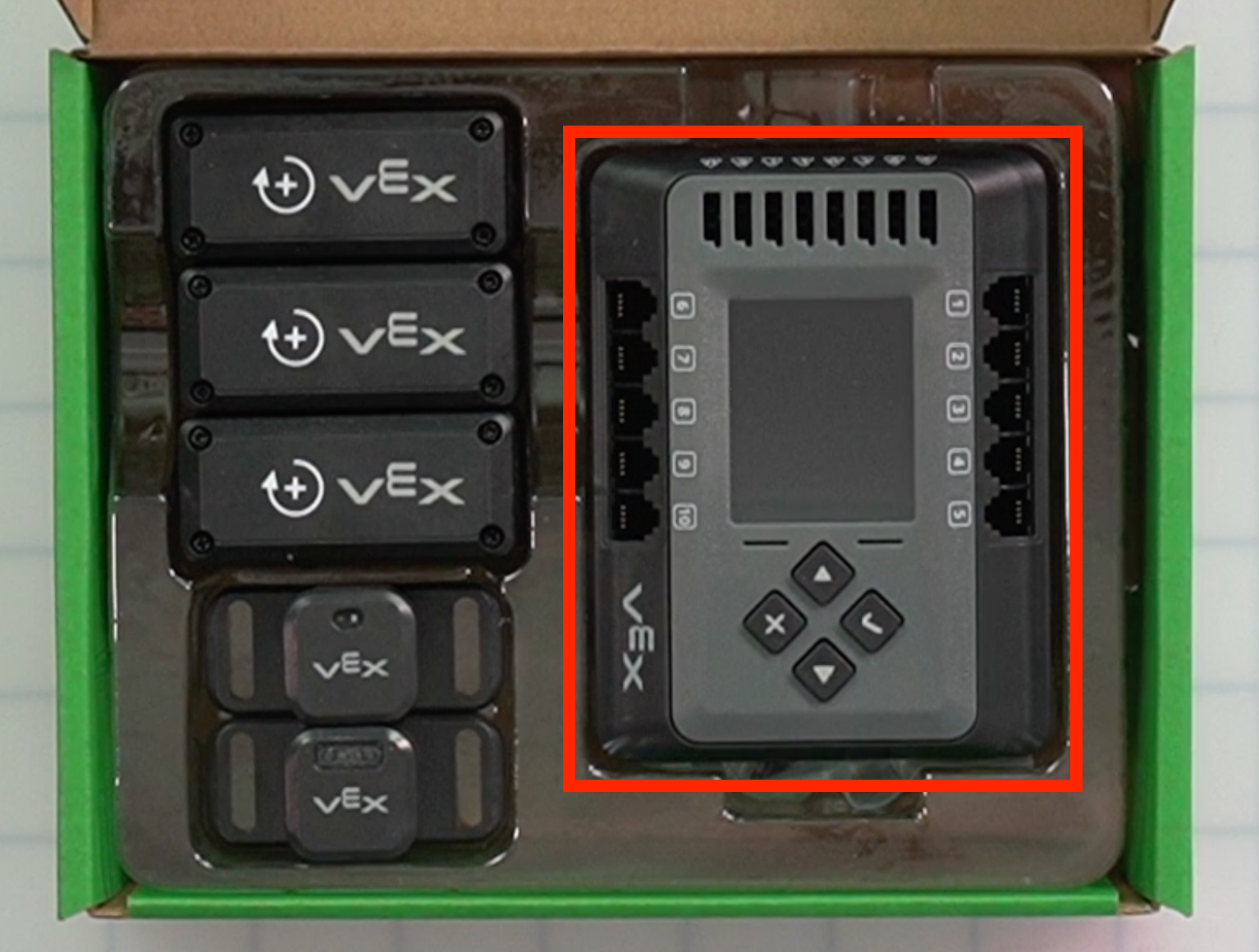 CTE Workcell Kit parts locations on the right side of the box.