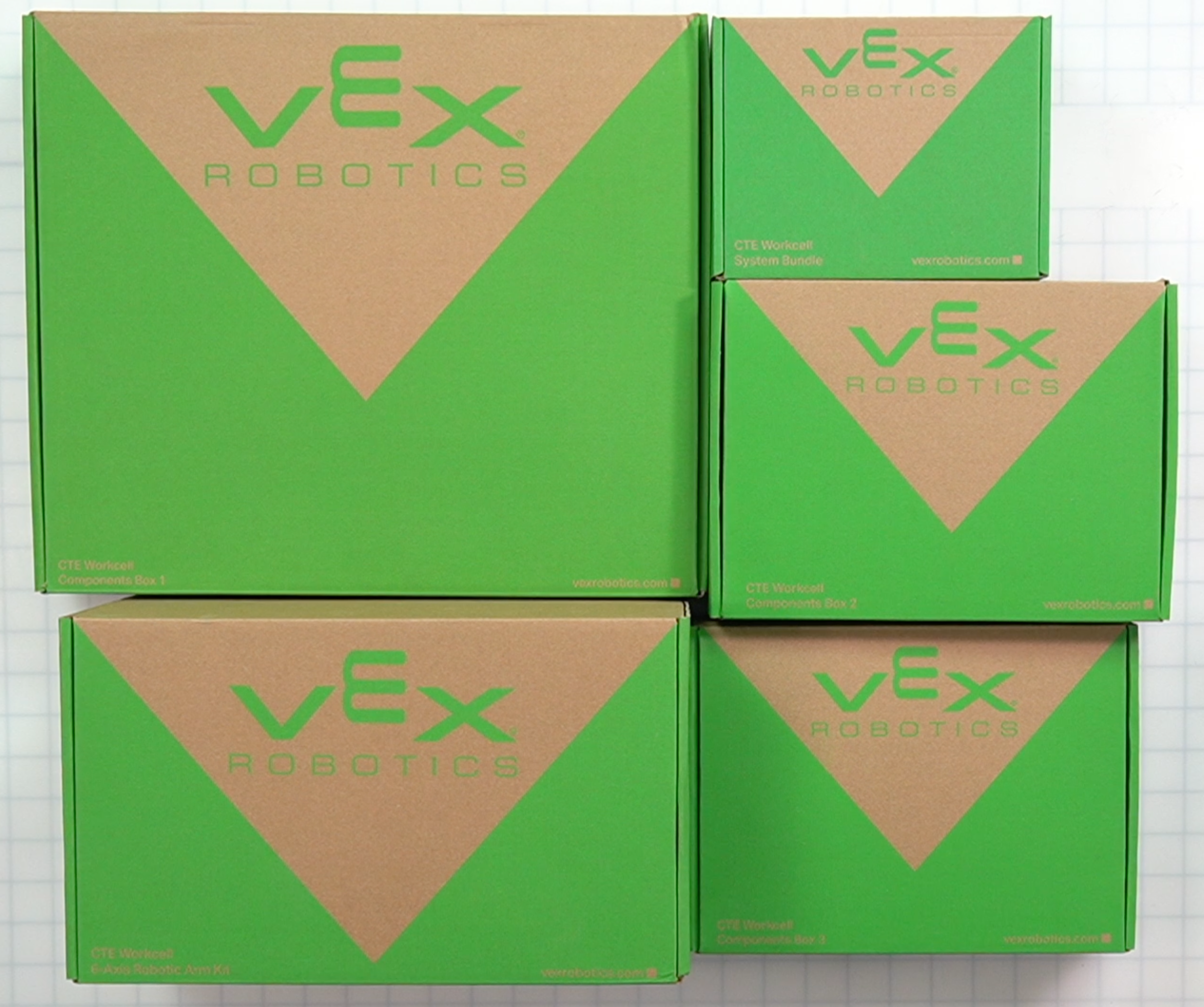 All five boxes included in the CTE Workcell kit.