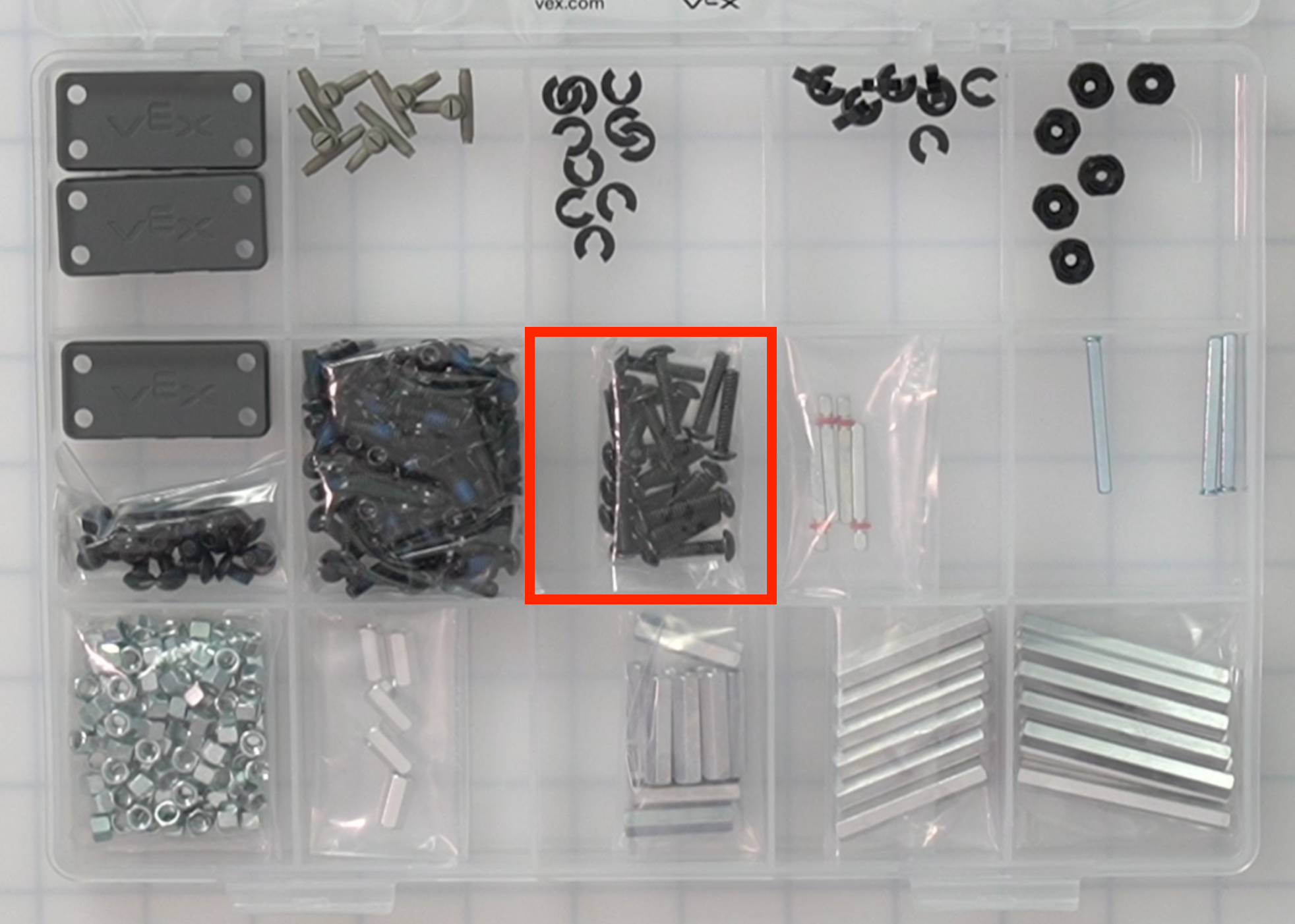 CTE Workcell Kit parts locations on the right center of the case.