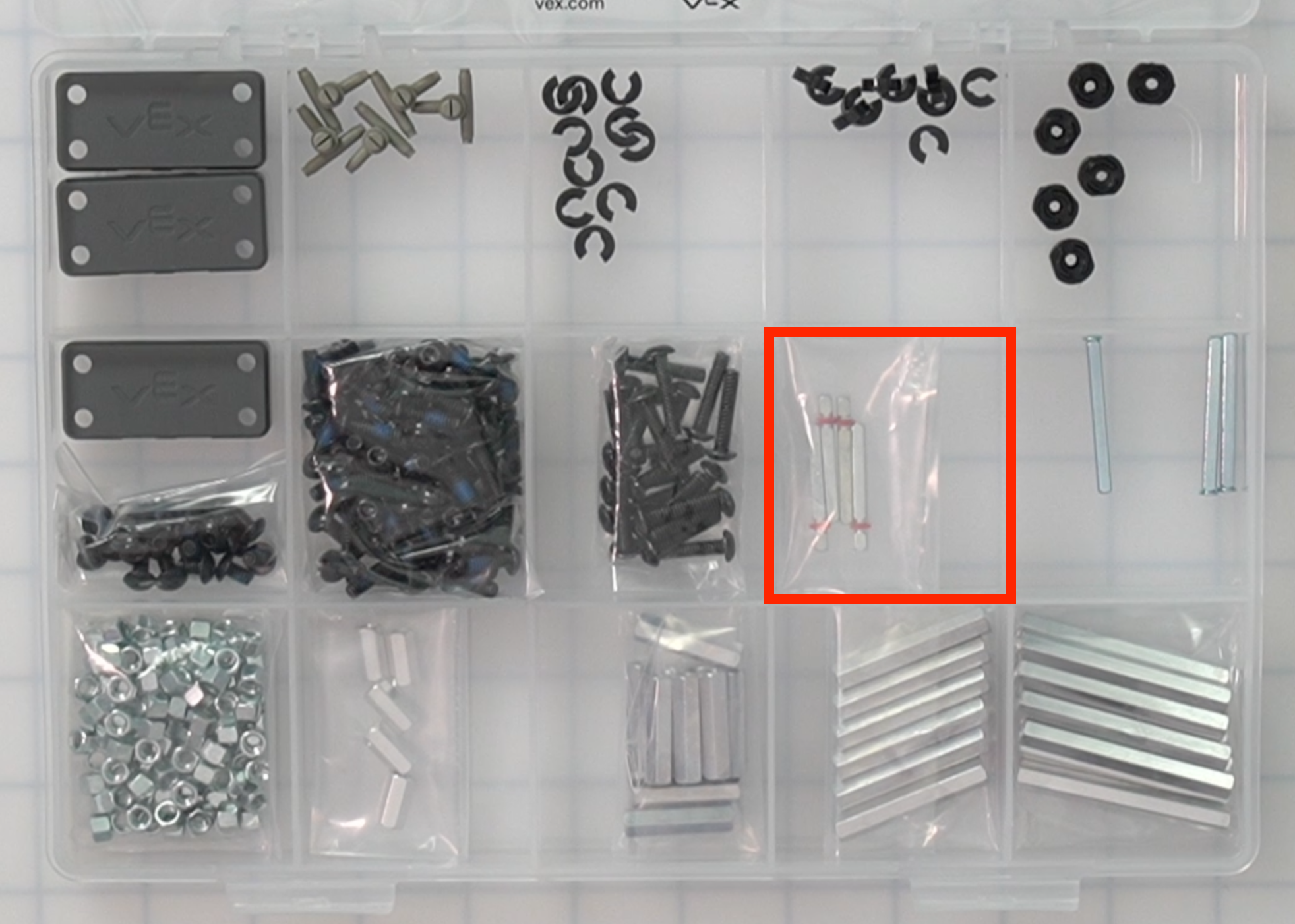 CTE Workcell Kit parts locations on the right center of the case.