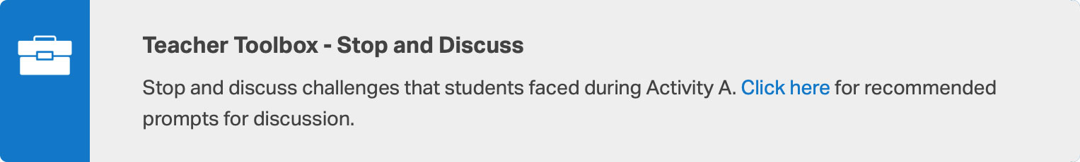 Teacher Toolbox with a link to discussion prompts