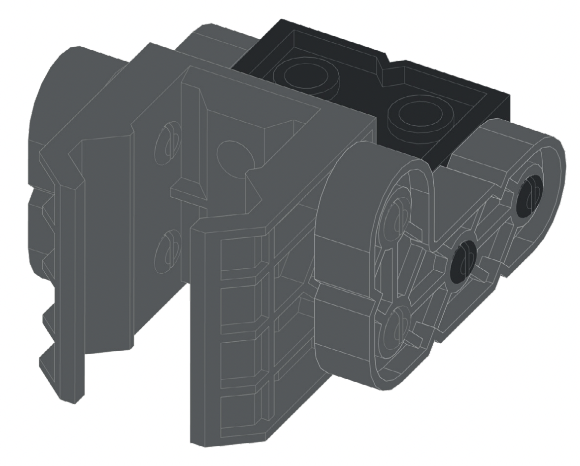 3D model of the marker attachment to indicate that it is available to be printed by the user.