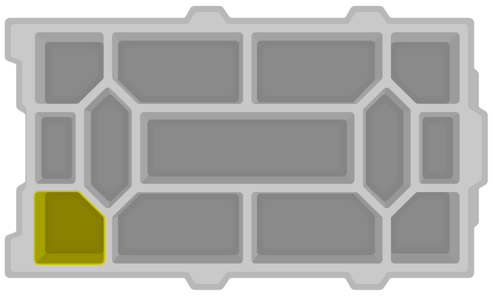Location of this piece is highlighted in the Tray's bottom left corner.