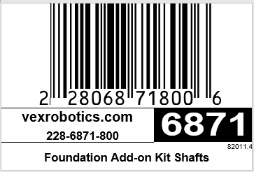 Label on a Variety Pack of pieces called Foundation Add-on Kit Shafts.