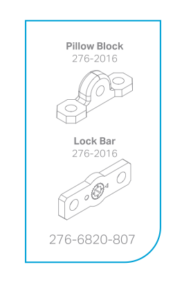 Parts list for a bag that contains Pillow Blocks and Lock Bars.