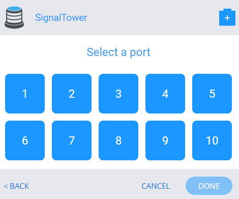 Port selection menu for the Signal Tower.