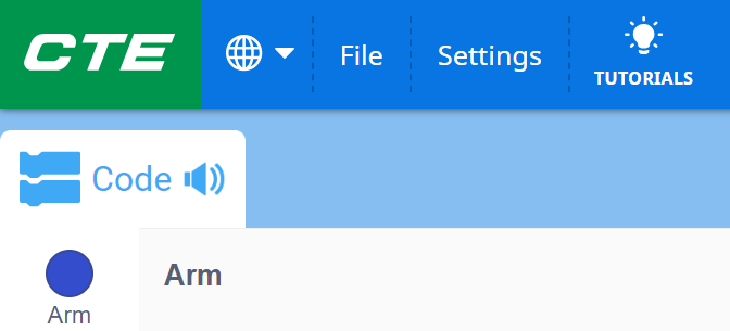 Close up on the VEXcode CTE logo to indicate that it has changed from V5 to CTE.