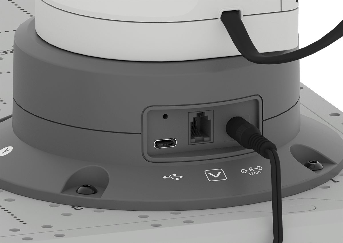 Power cable is shown connected to the 6-Axis Arm’s charging port.
