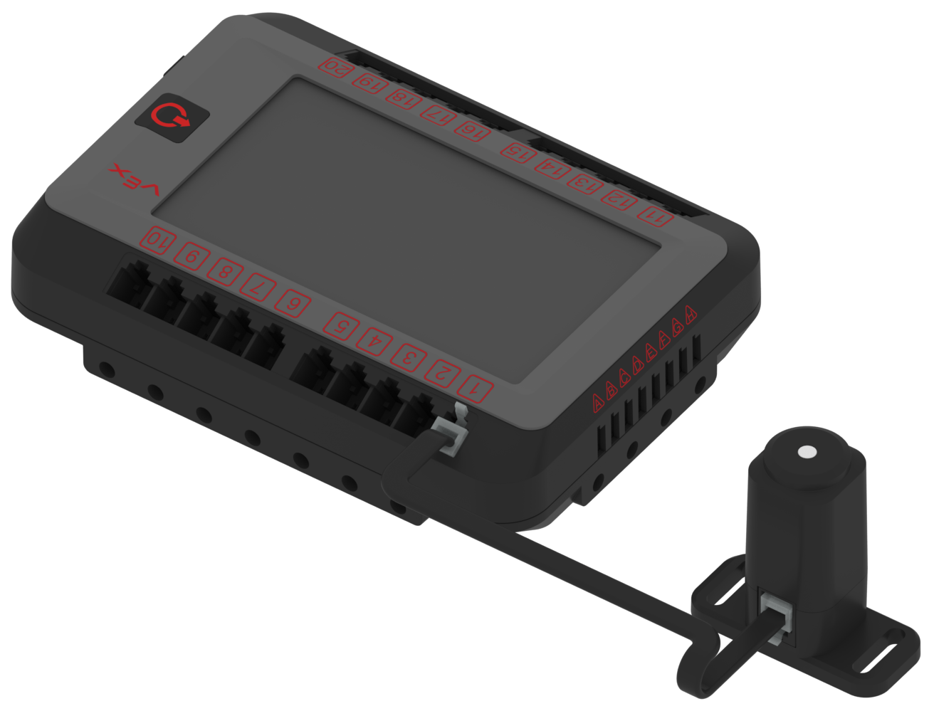 VEX V5 Brain connected to Electromagnet using Smart Cable plugged into a Smart Port.