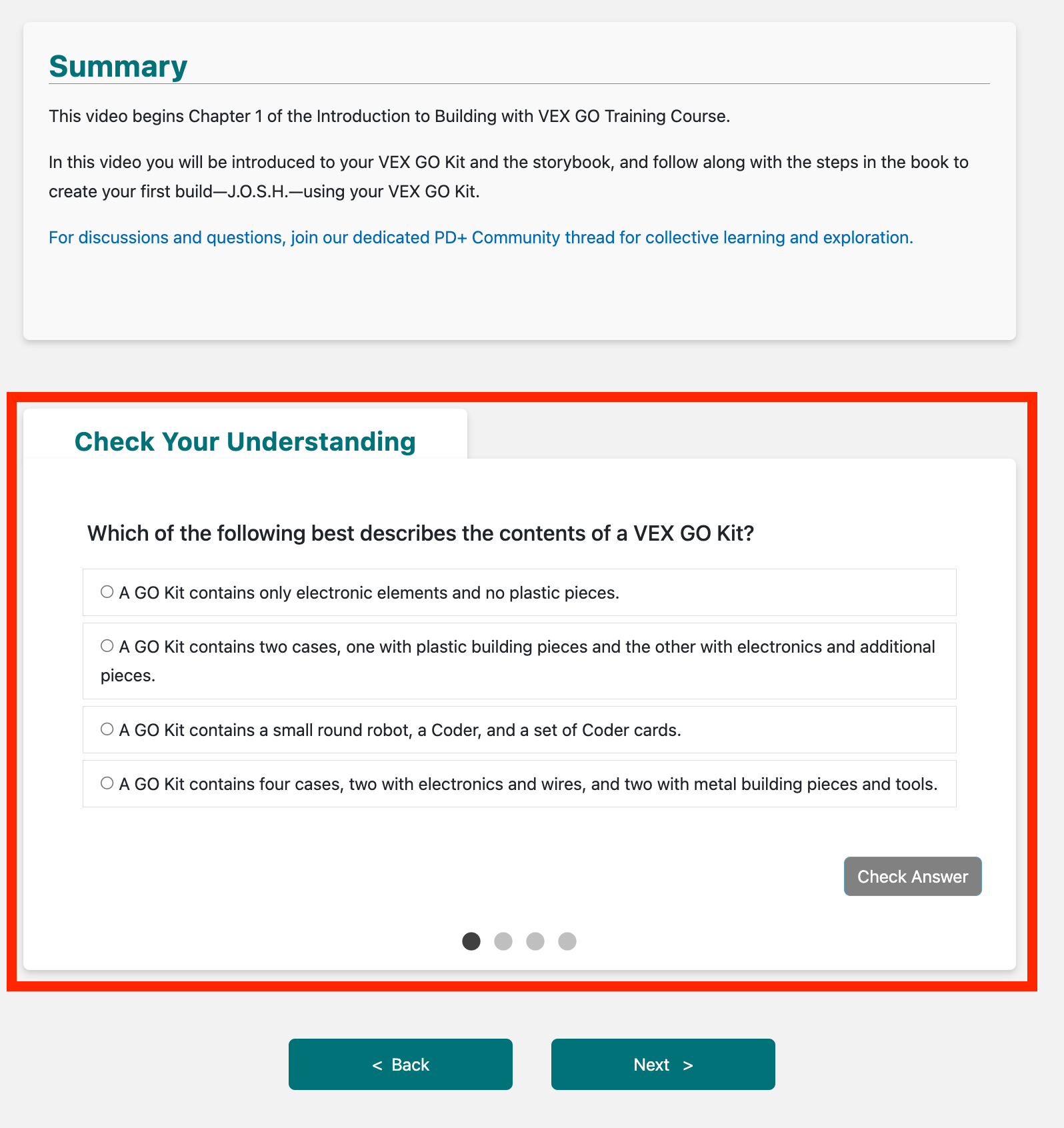 Screenshot of a Masterclass lesson with the Check Your Understanding questions section highlighted.