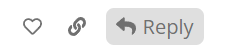 The buttons at the bottom of a Community post to like, link, or Reply.