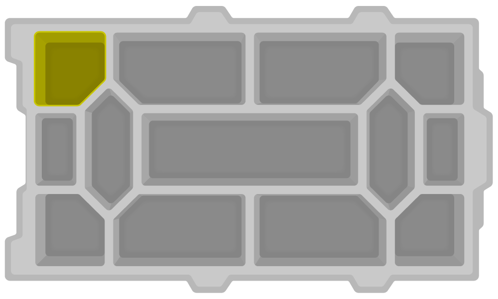 Location of this piece is highlighted in the second Tray's top left corner.