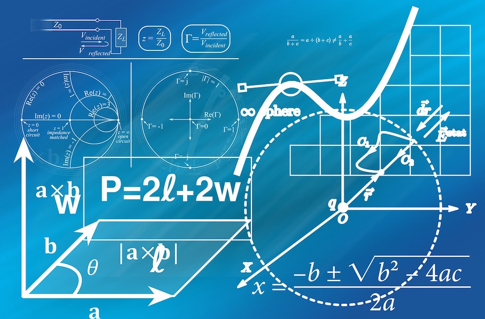 Diagram of several mathematical concepts to illustrate the range of topics taught in the VEX platform.