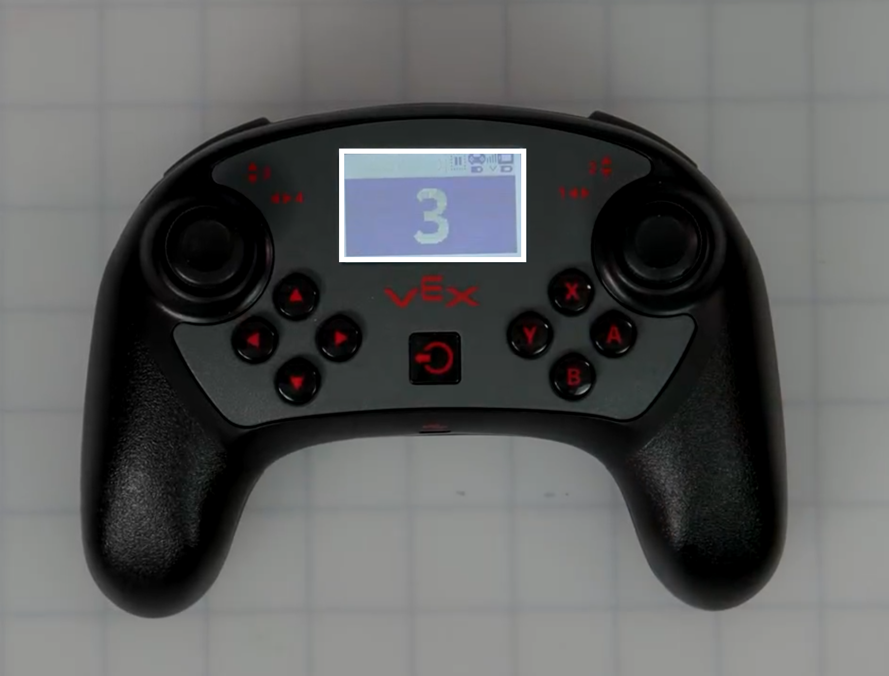 The V5 Controller screen is highlighted, showing the number 3 on the screen.