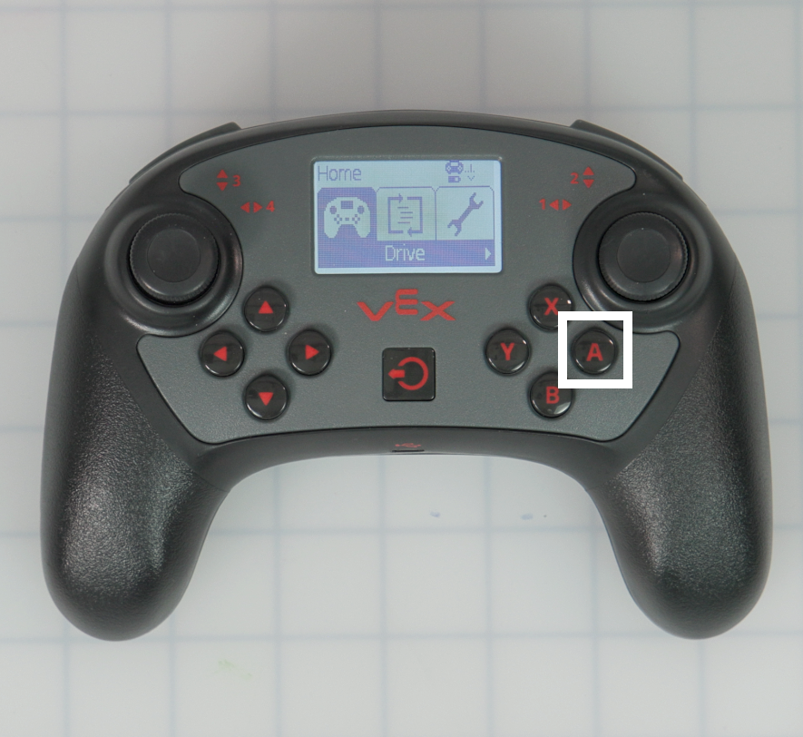 The V5 Controller home screen with the Drive program selected.