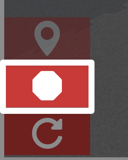 The same lower left corner buttons, now showing a stop sign in place of the Play button.