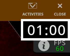 Match timer in the upper-right corner of the Playground window