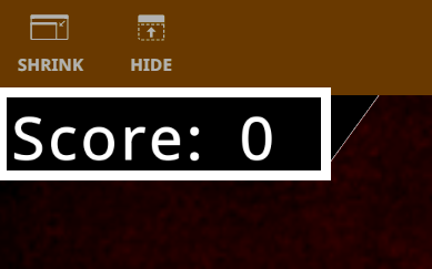 Score display in the upper-left corner of the Playground window