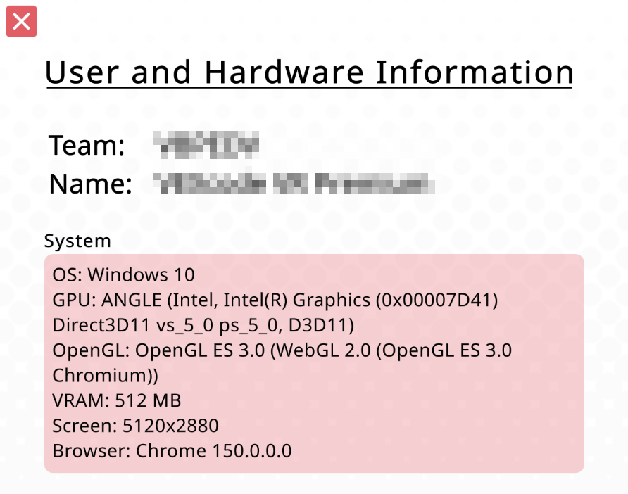 Graphics and Performance Summary window showing system performance details for the Override Playground