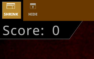 Shrink button in the top-left corner of the expanded Playground window