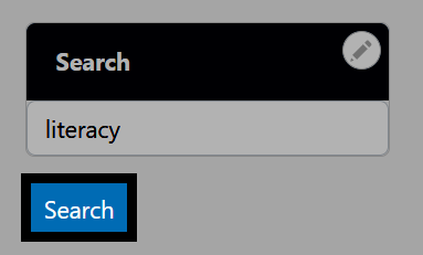Side menu for the VEX Video Library page with the Search button highlighted.