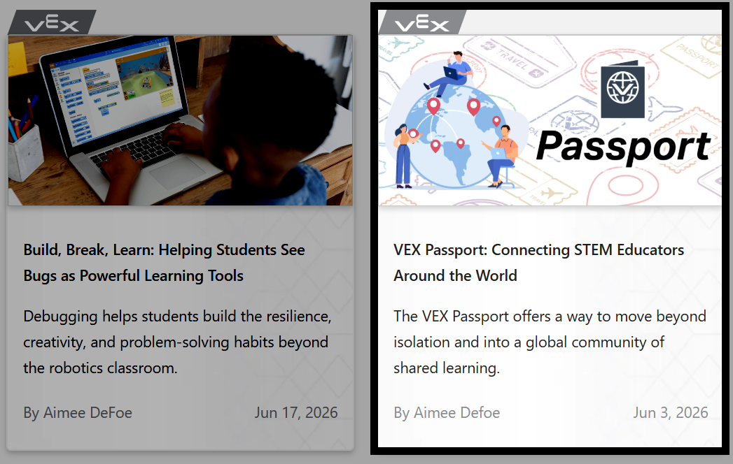 Insights article tile highlighted to indicate its thumbnail image, title, synopsis, author, and date.