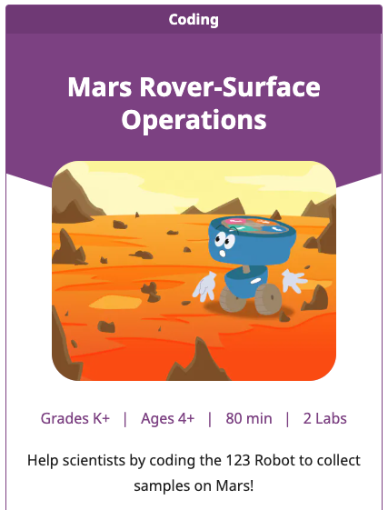 123 πλακίδιο Μονάδας Εργαστηρίου STEM για το Mars Rover - Μονάδα Επιφανειακών Επιχειρήσεων.