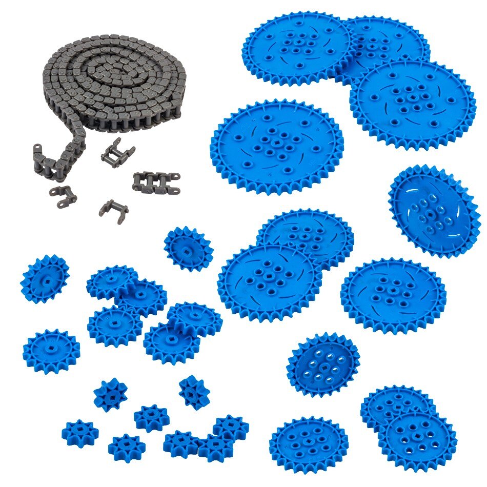 Διάγραμμα πολλών κομματιών του VEX IQ Sprocket οργανωμένων σε ομάδες.