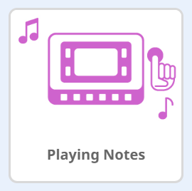 Μικρογραφία παραδείγματος έργου VEXcode IQ Playing Notes.