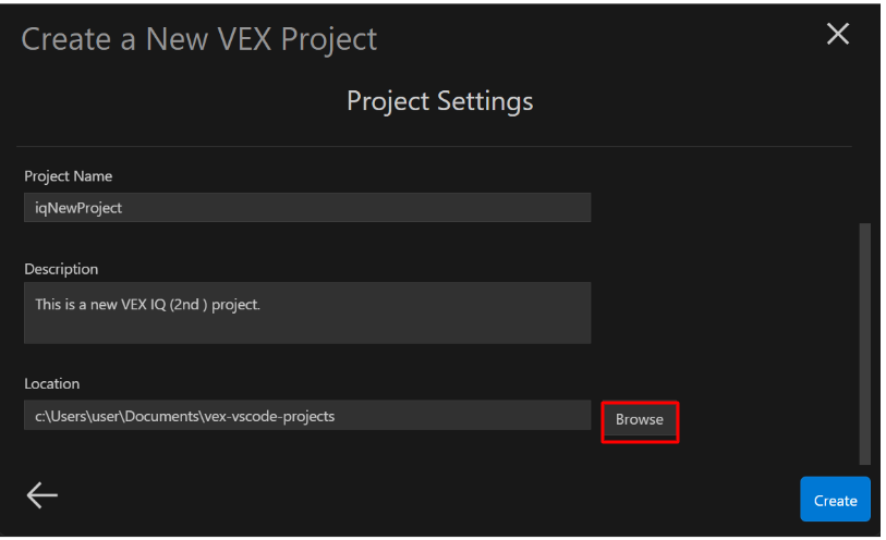 Στιγμιότυπο οθόνης της διεπαφής VS Code Extension για το VEX IQ, όπου παρουσιάζονται λειτουργίες και εργαλεία που έχουν σχεδιαστεί για να βοηθούν τους χρήστες στον προγραμματισμό ρομπότ VEX IQ, με έμφαση σε εκπαιδευτικούς πόρους και επιλογές προγραμματισμού φιλικές προς αρχάριους.