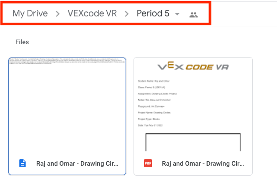 Κουμπί VEXcode VR Share που χρησιμοποιείται για την αποστολή ενός έργου σε άλλον χρήστη σε Enhanced ή Premium.