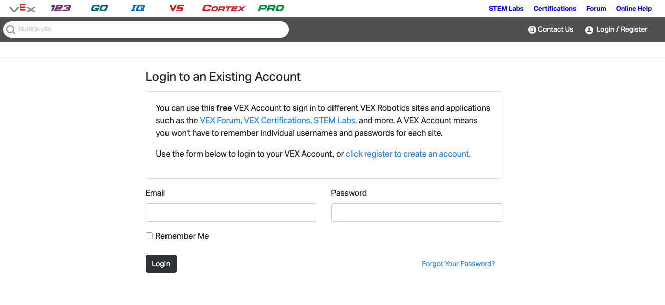 Χώρος εργασίας VEXcode VR που δείχνει προγραμματισμό βάσει μπλοκ, ελέγχους έργου και την εικονική παιδική χαρά ρομπότ